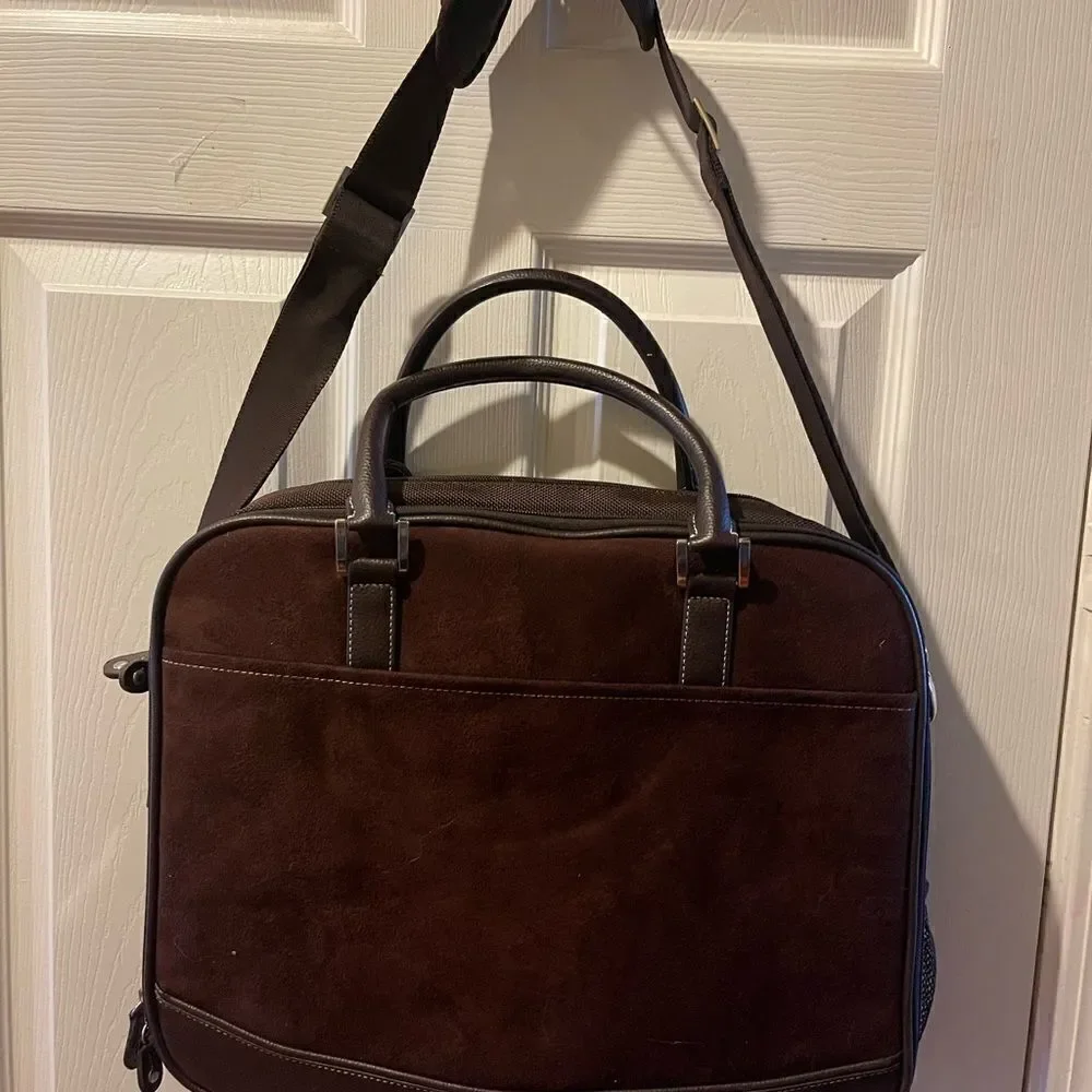NWOT Mobile Edge Special Edition laptop /office bag Brown faux leather suede .